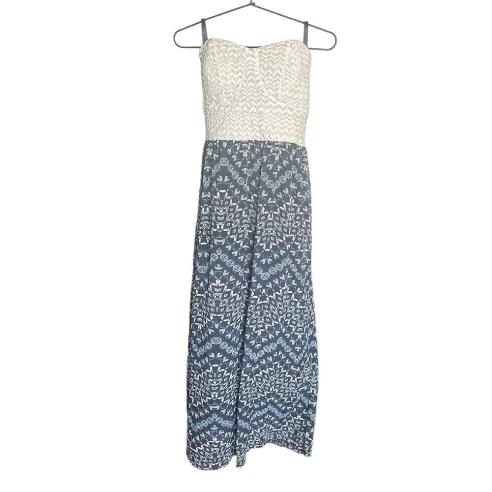 CHARLOTTE RUSSE blue white knit bodice // XL